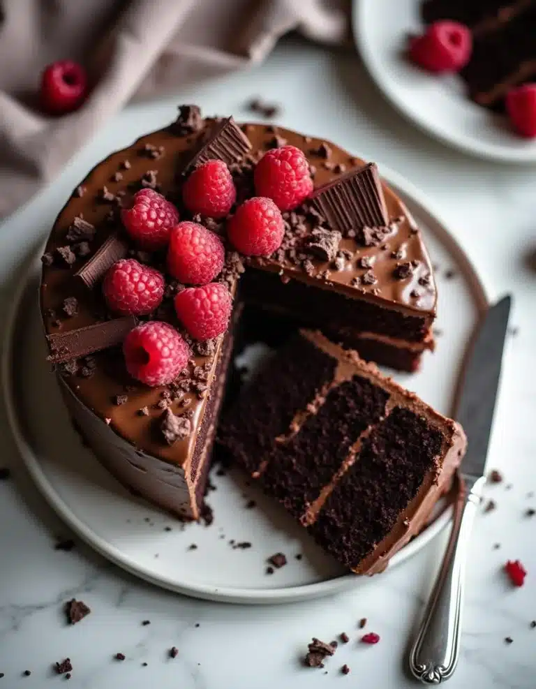 Delicious Decadent Chocolate Raspberry Cake