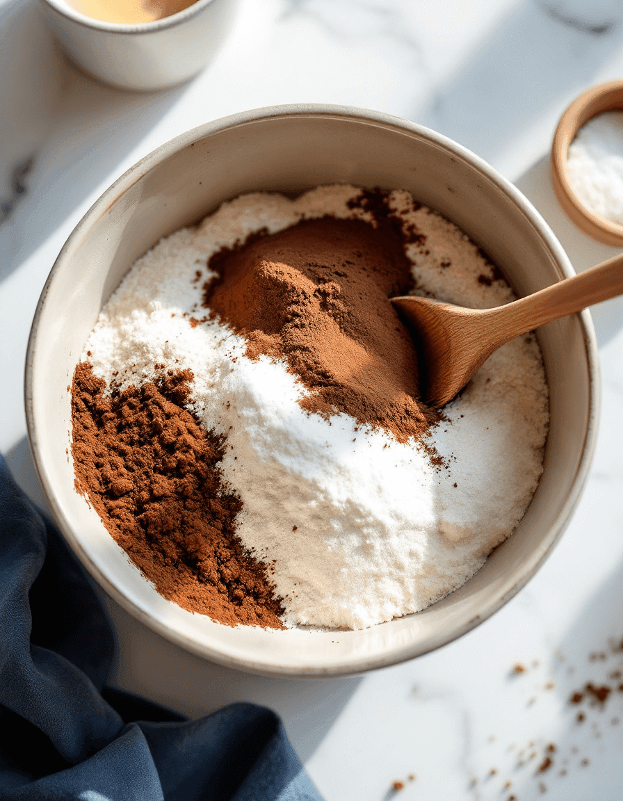 Mixing dry ingredients for a mug cake