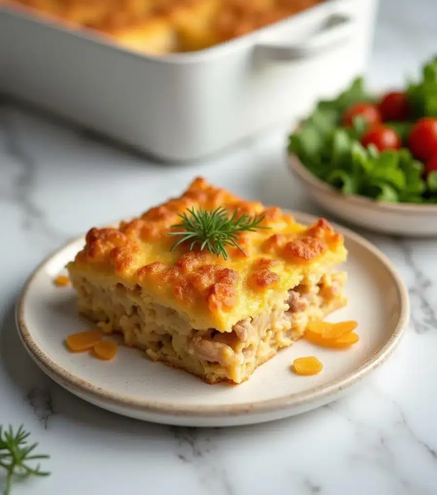 final dish of tuna casserole with potato chips