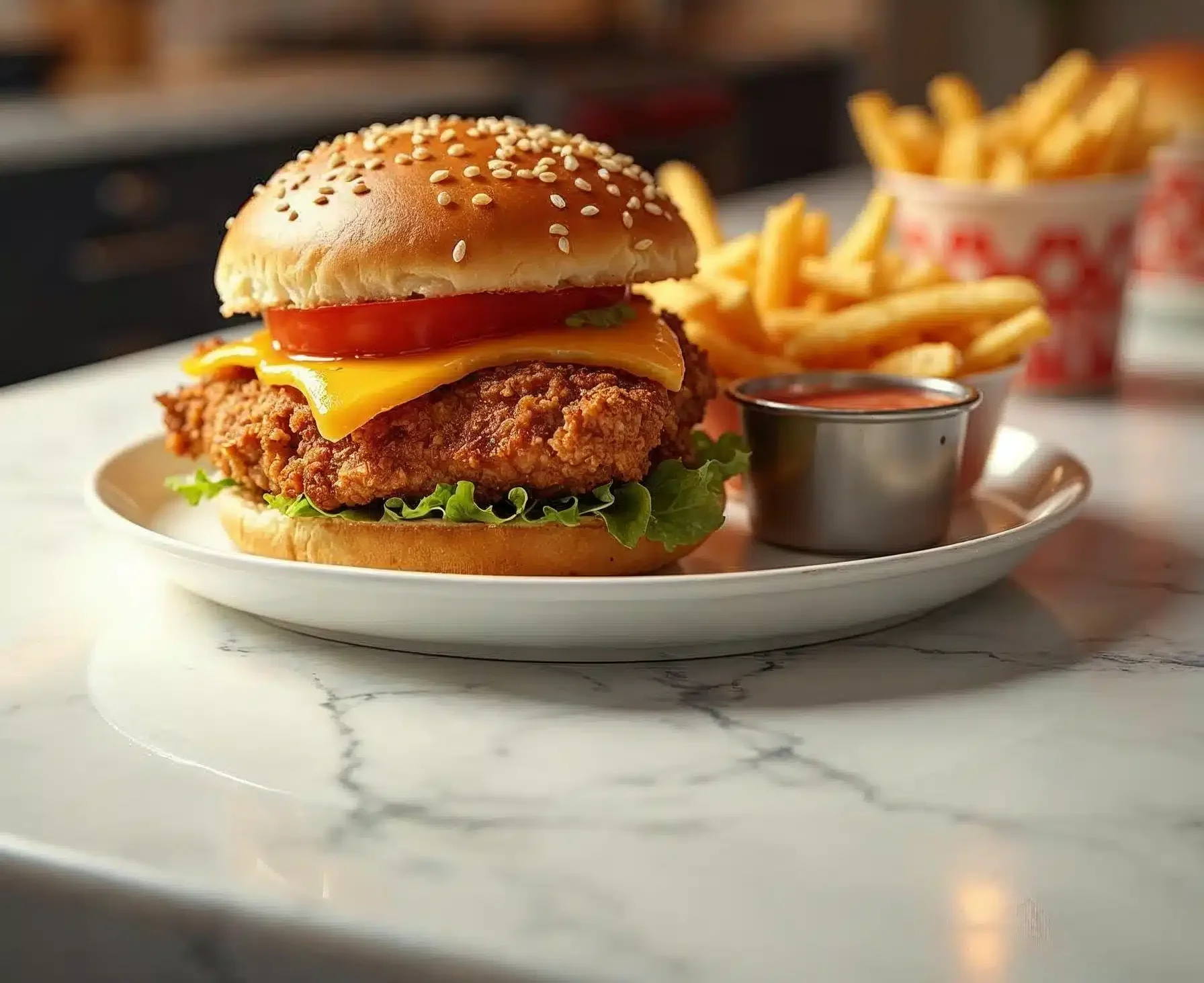 Close-up of Copycat Chick-fil-A Chicken Sandwich.