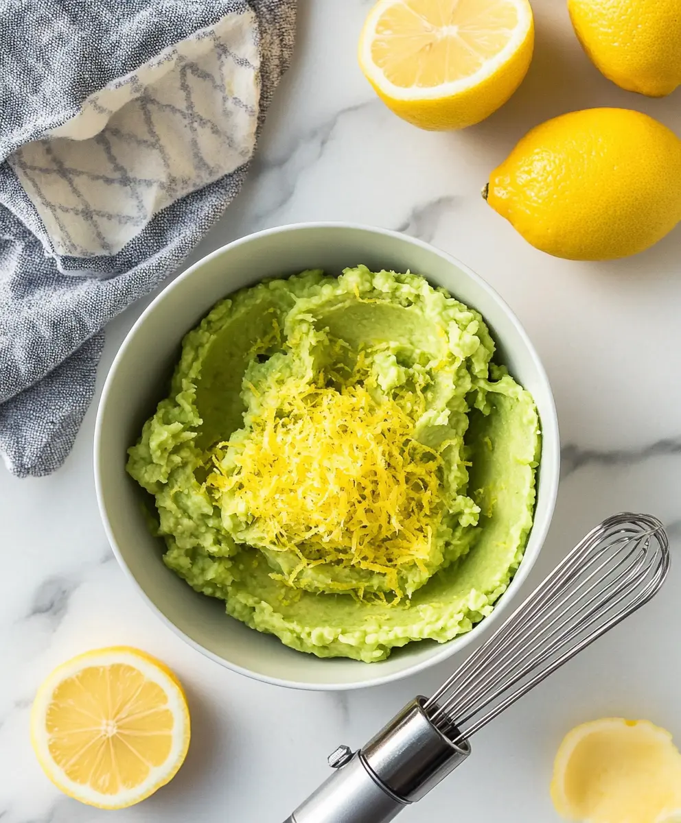 Adding Fresh Lemon Zest to Brighten the Flavor Lemon zest being added to a bowl of mashed avocado.