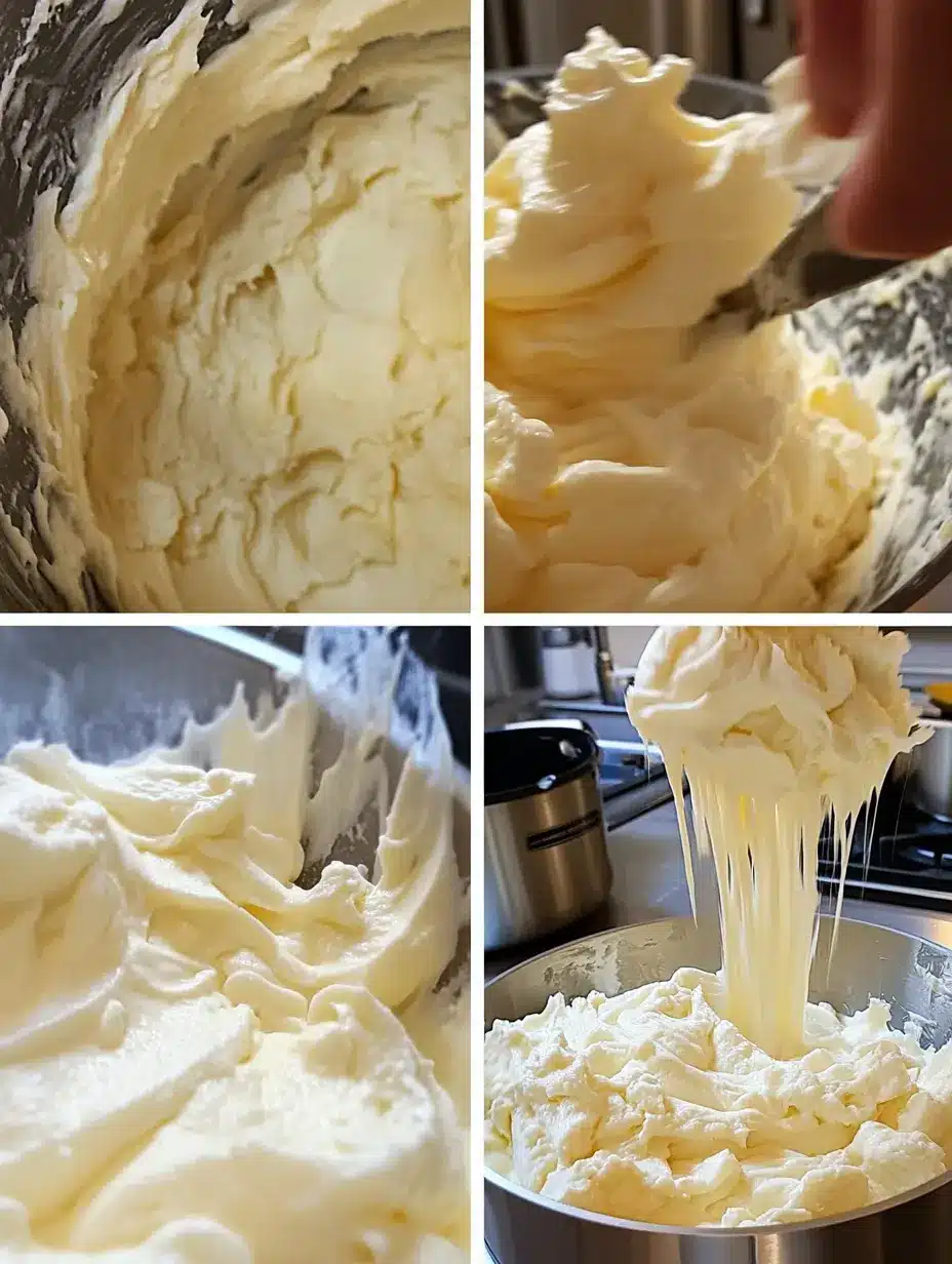 preparing a no-bake cloud cheesecake recipe