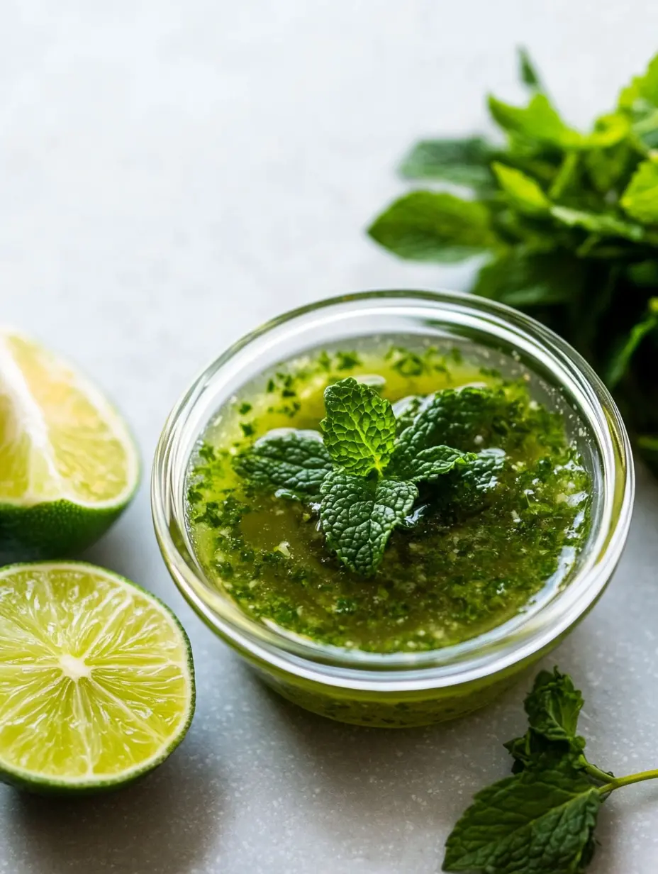 Mint lime vinaigrette for watermelon feta salad