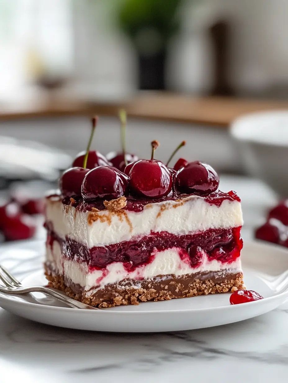 Chilled Cherry Dessert Slice