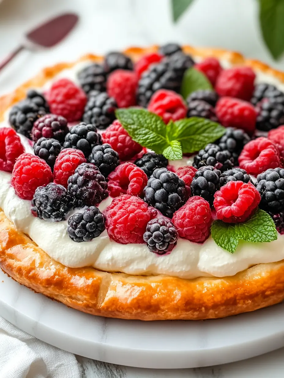 Homemade Puff Pastry Tart with Mascarpone Cream and the Juiciest Berries Puff Pastry Tart with Mascarpone Cream and the Juiciest Berries Close-Up