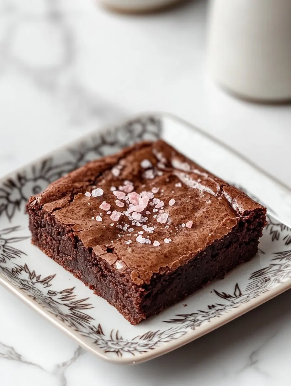 Pink Salt Dessert Trick Chocolate brownie sprinkled with pink Himalayan salt