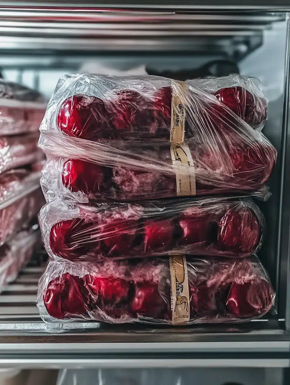 cherry-yum-yum-frozen-storage cherry yum yum dessert wrapped and frozen