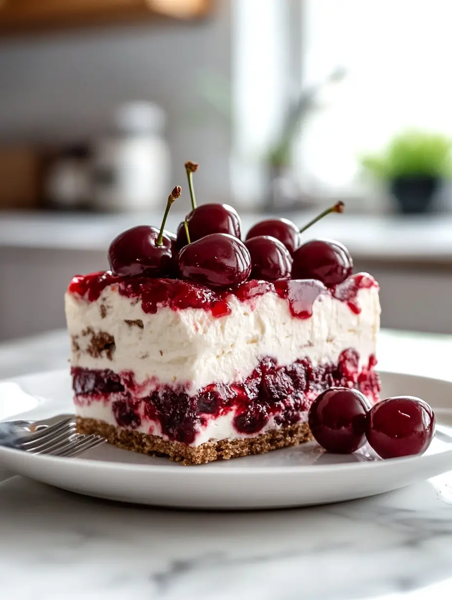 cherry yum yum recipe in glass dish