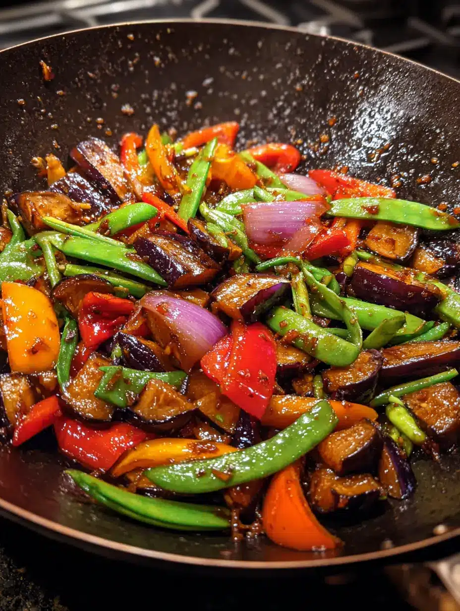 eggplant-stir-fry-recipe Quick stir-fry with eggplant and vegetables