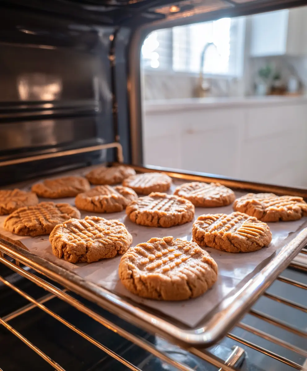 Stacked Peanut Butter Cookies in Jar Stack of peanut butter cookies inside a glass jar with crumbs and bread slice beside it.